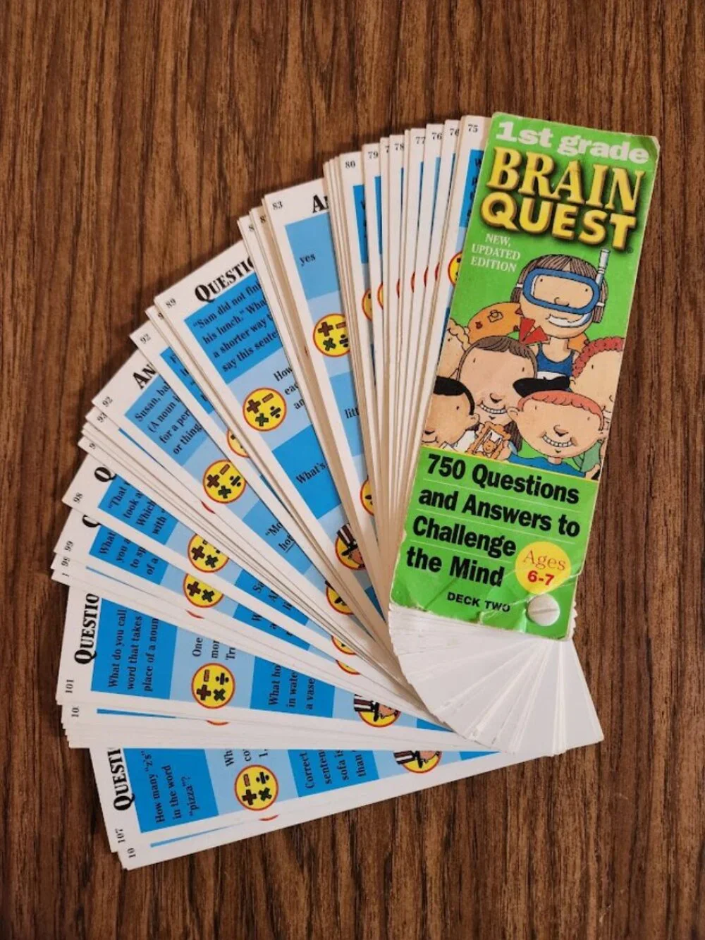 Brain Quest Ages 6-7 1st Grade Questions Trivia Cards Game Deck 2 School Supplie